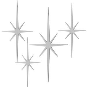 4 Pcs Cast Iron Starburst Wall Decor Mid Century Modern Decor Retro 8 Pointed😉